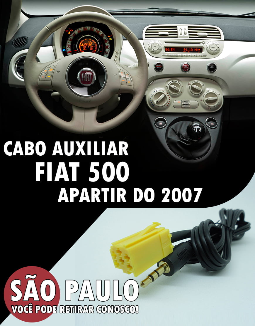 Cabo Auxiliar Fiat 500 Com Chave De Remoção