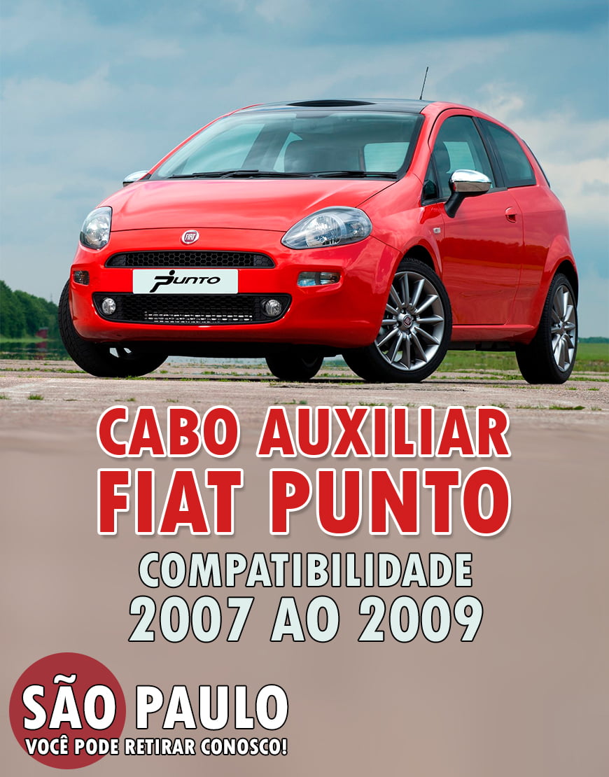 Cabo Auxiliar Fiat Punto 2007 2008 2009 2010 2011 e 2012 com Chave De Remoção