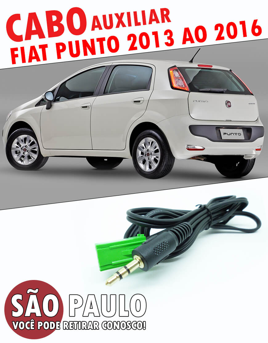 Cabo Auxliliar Fiat Punto 2013 ao 2016 P2 ST com Chave De Remoção