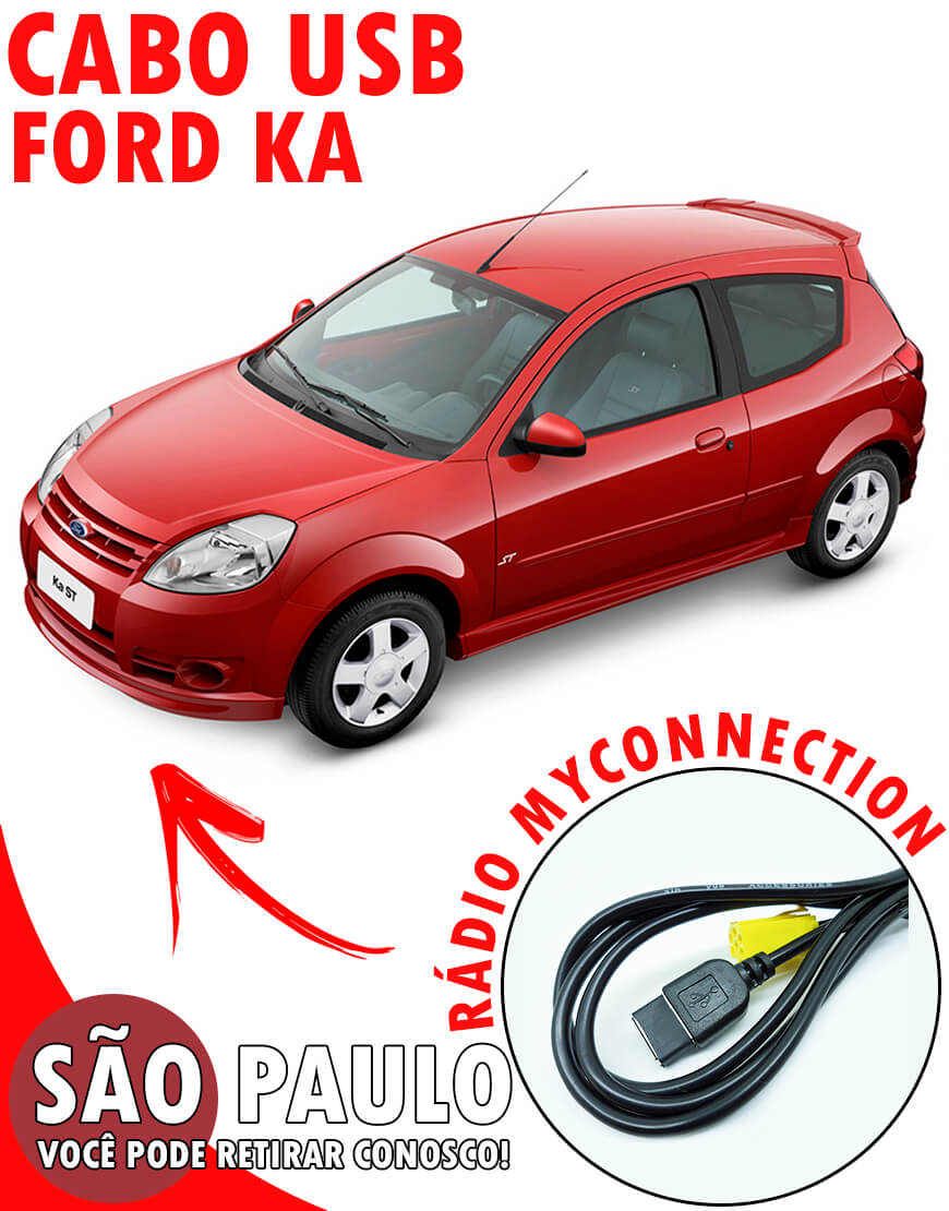 Cabo USB Ford Ka Com Chave De Remoção
