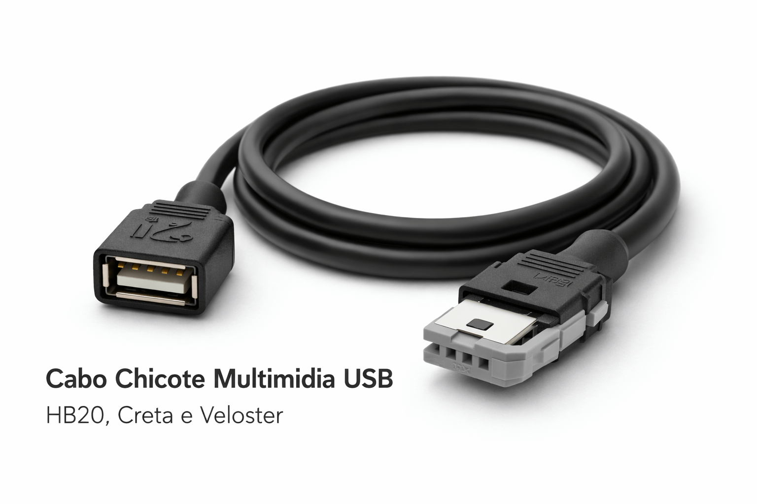 Cabo Chicote Multimidia Usb Hb20, Creta, Veloster E Linha