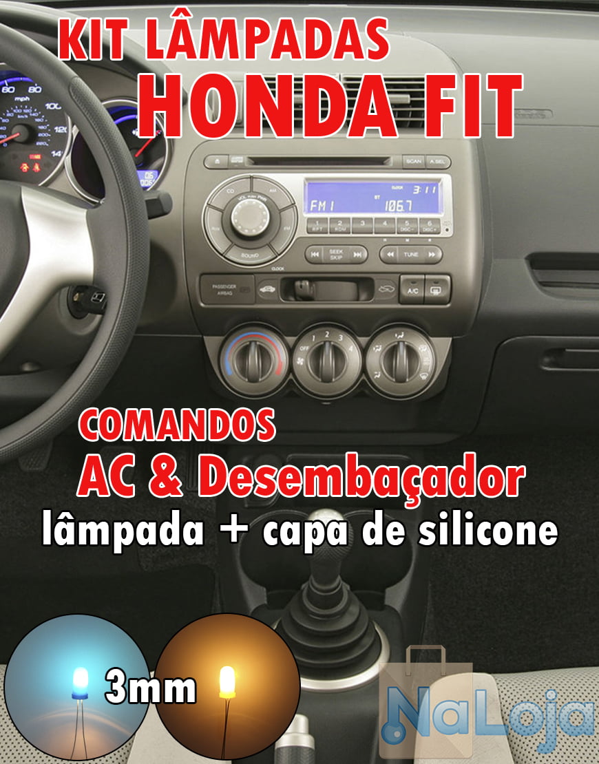 Kit Lâmpadas Comando do AR Honda FIT 2003 ao 2008