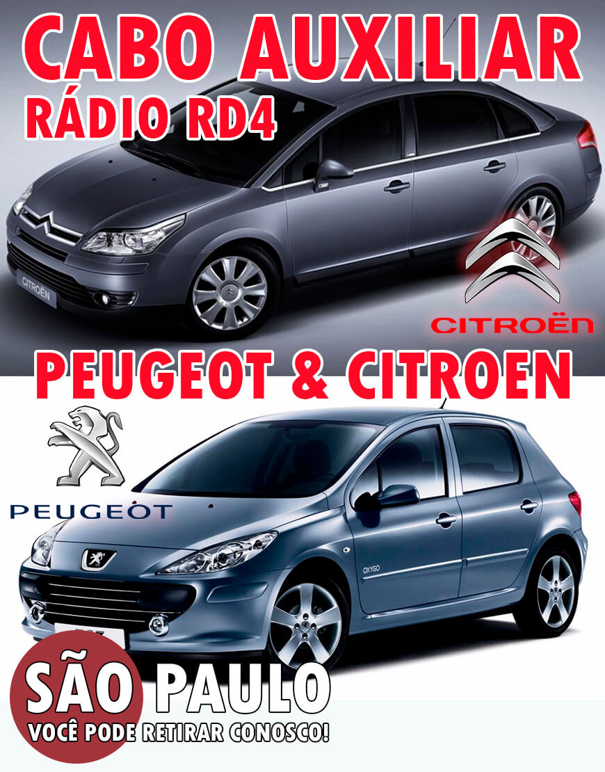 Cabo Auxiliar Para Peugeot E Citroen Rd4 com Chave De Remoção
