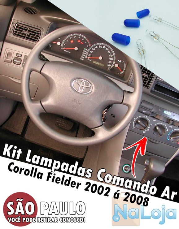 Kit Lampadas Comando Ar E Cambio Corolla Fielder 2002 A 2008