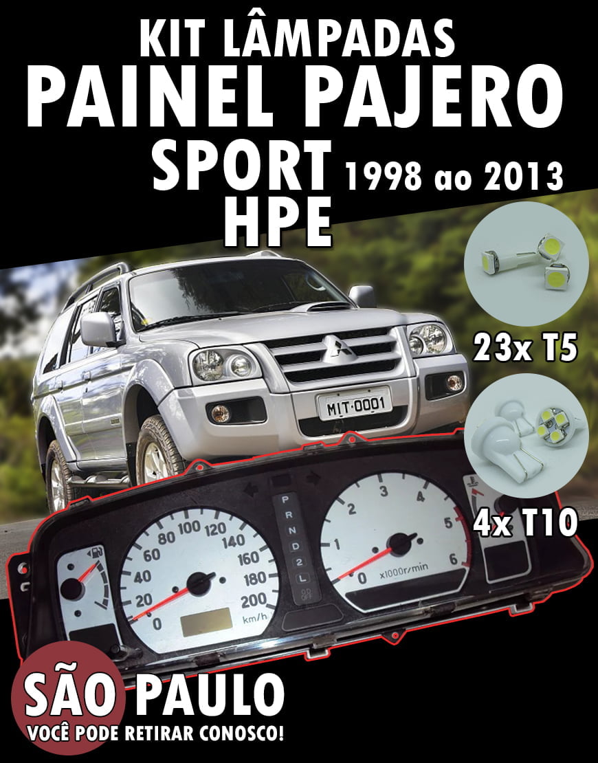 Kit Lâmpadas Led Painel Pajero Sport Hpe 1998 ao 2013