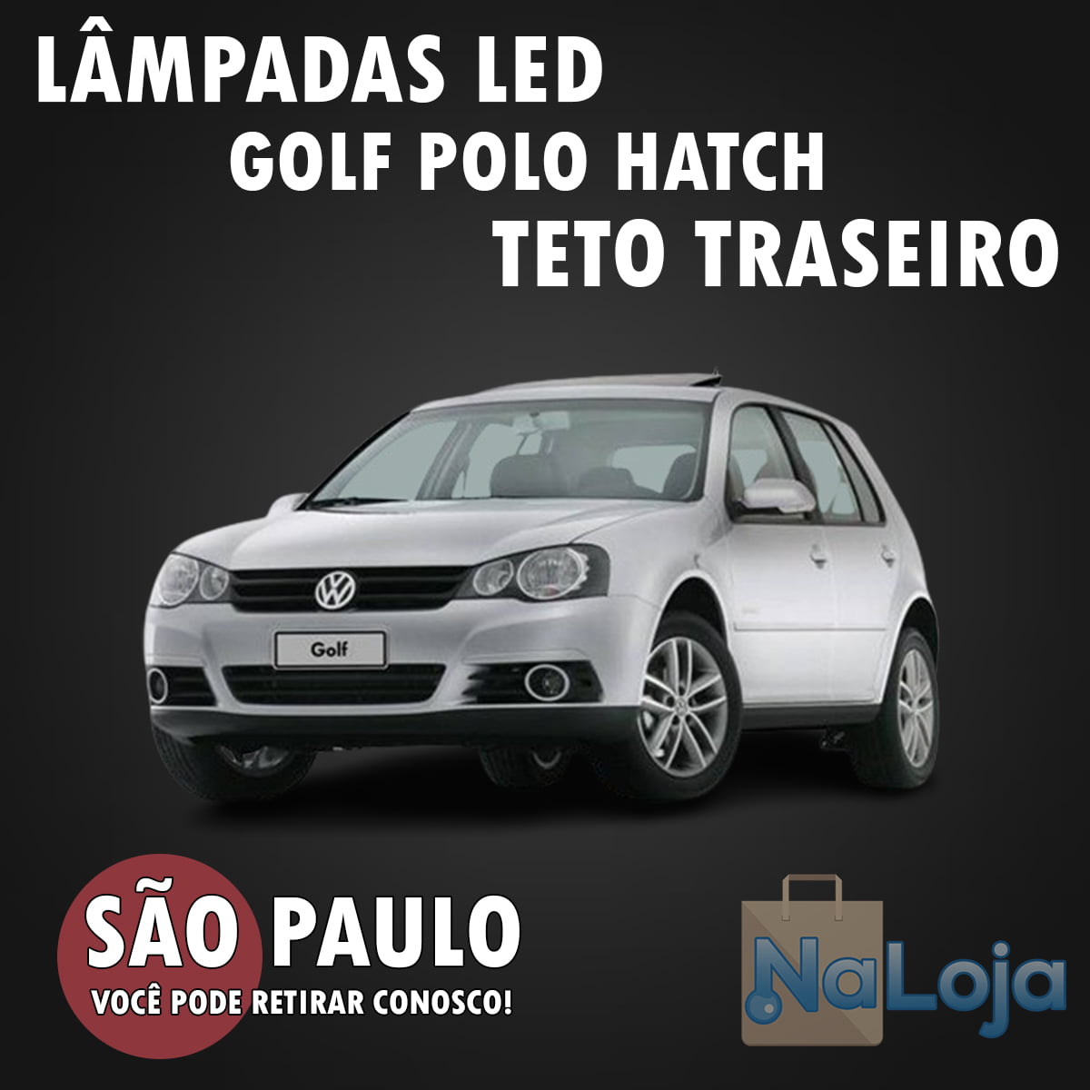 Kit Lampadas Led  T4.7 (12mm) Golf Polo Hatch Teto Traseiro (Par)