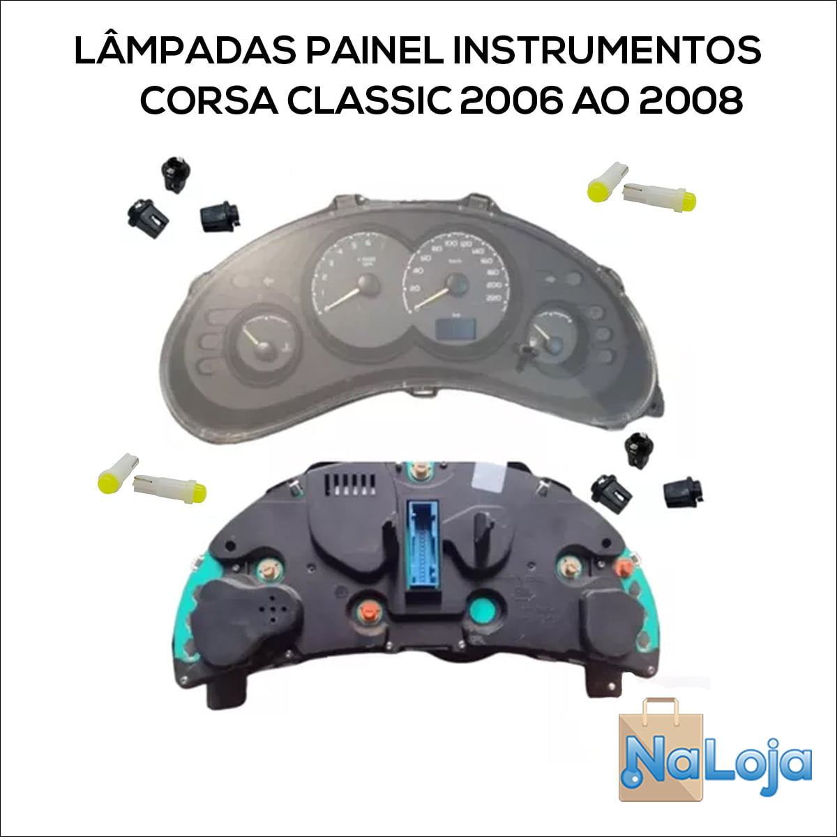 Kit Led T5 Painel Instrumentos Teto Corsa Classic E Soquetes