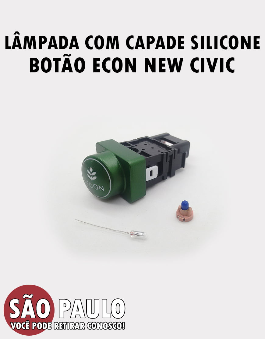 Lâmpada de 3mm com Capa de Silicone Botão Econ New Civic