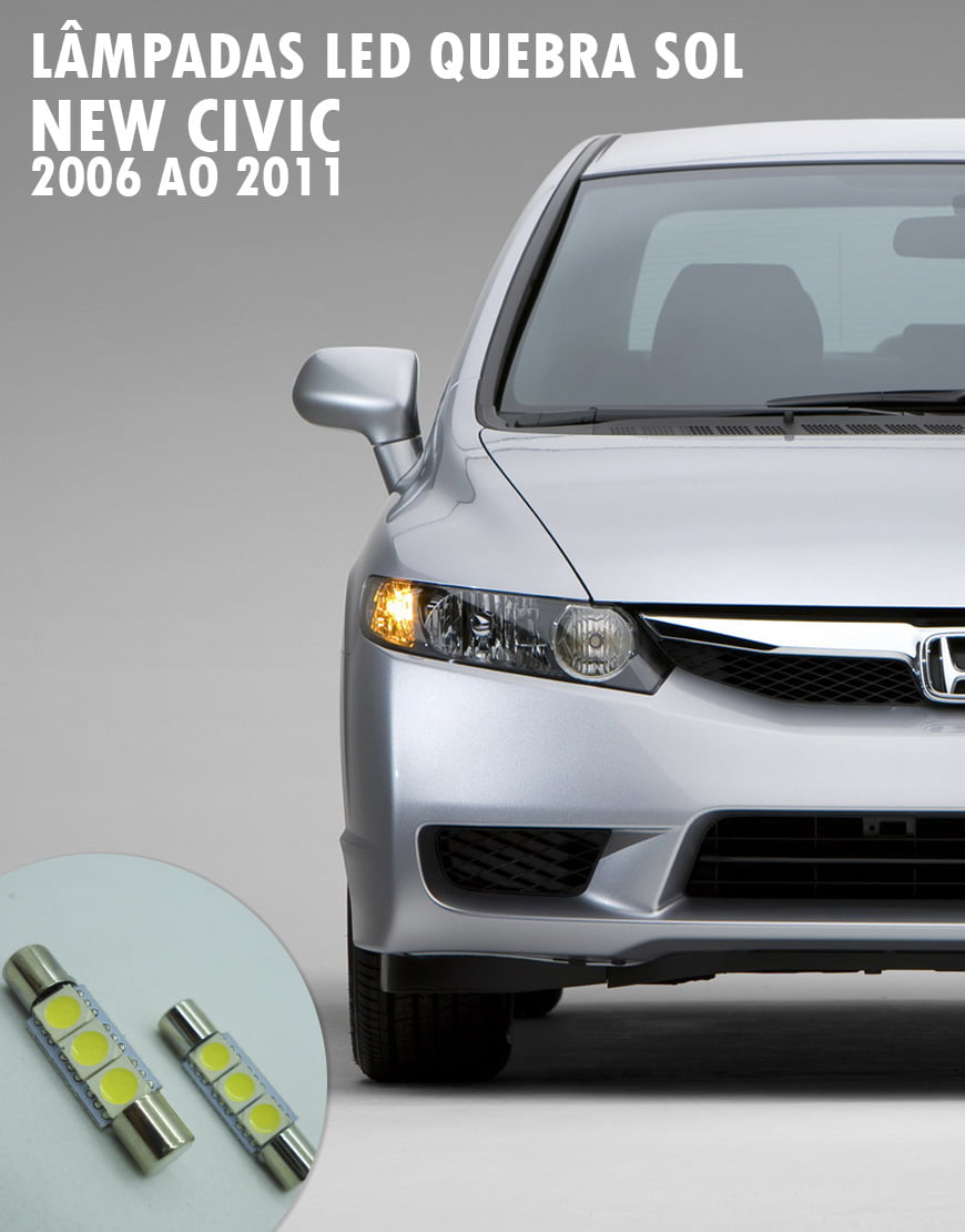 2x Lâmpadas LED Quebra Sol New Civic 2006 ao 2011