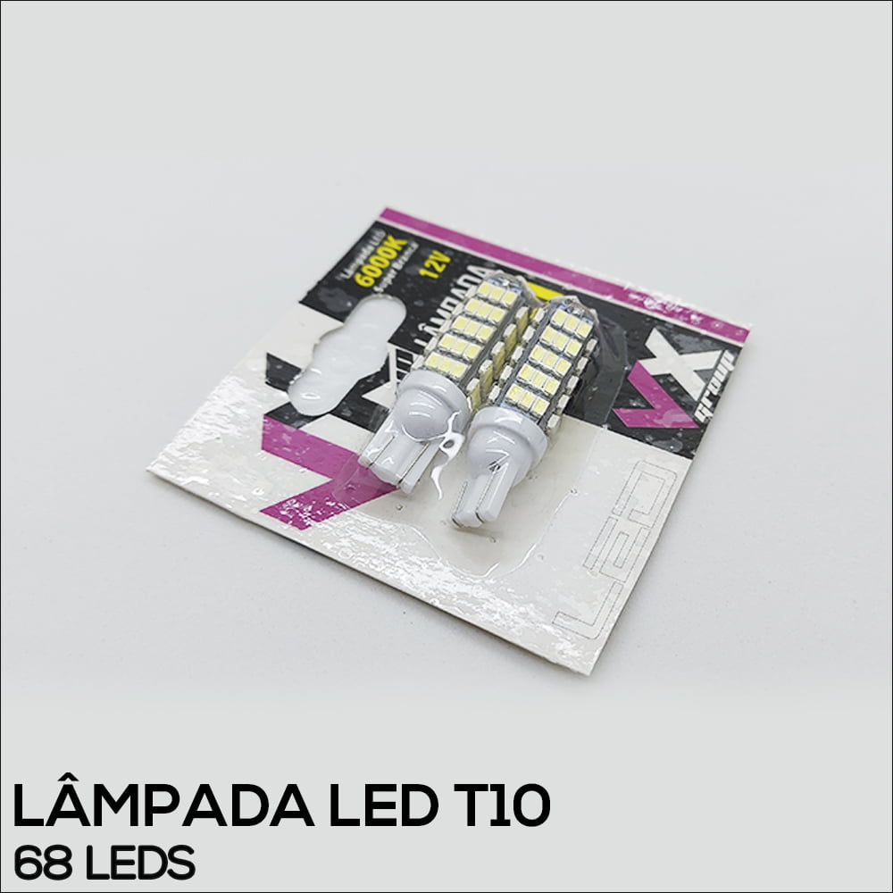 Lâmpada LED T10 68 LEDs 6000k 12v