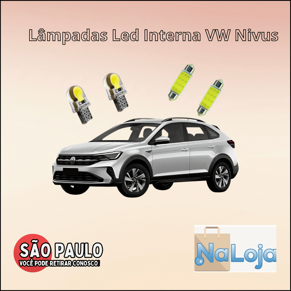 Lâmpadas Led Interna VW Nivus + Brinde