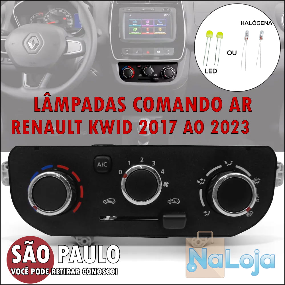 Lâmpadas Para Comando Ar Renault Kwid 2017 ao 2023