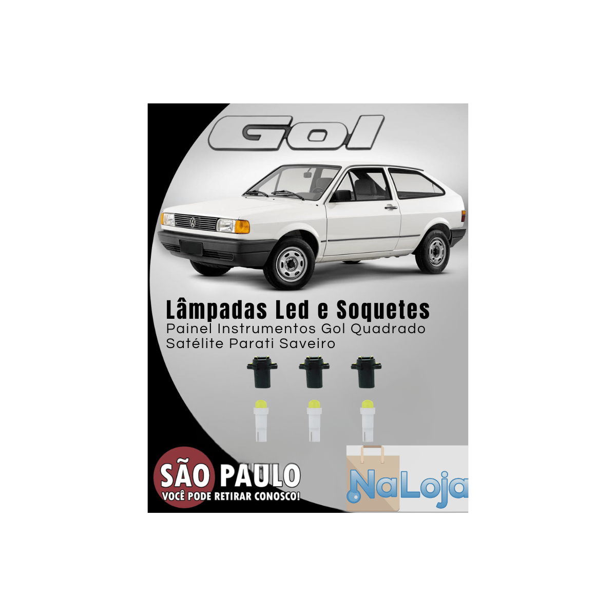 Kit Lampadas Led Painel Instrumentos Gol Quadrado