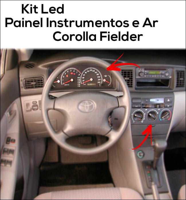 Kit Led Corolla Fielder Painel Instrumentos E Ar