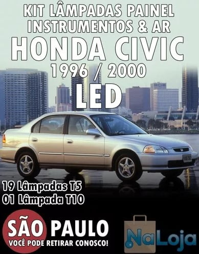 Kit Led Painel Auto E Ar Honda Civic 1996 Ao 2000