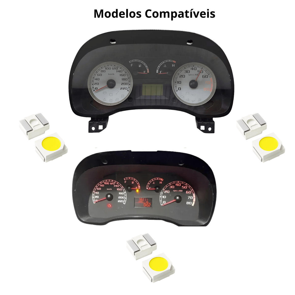 Kit Led Painel Instrumentos Fiat Idea Palio Siena 2006 A 2010