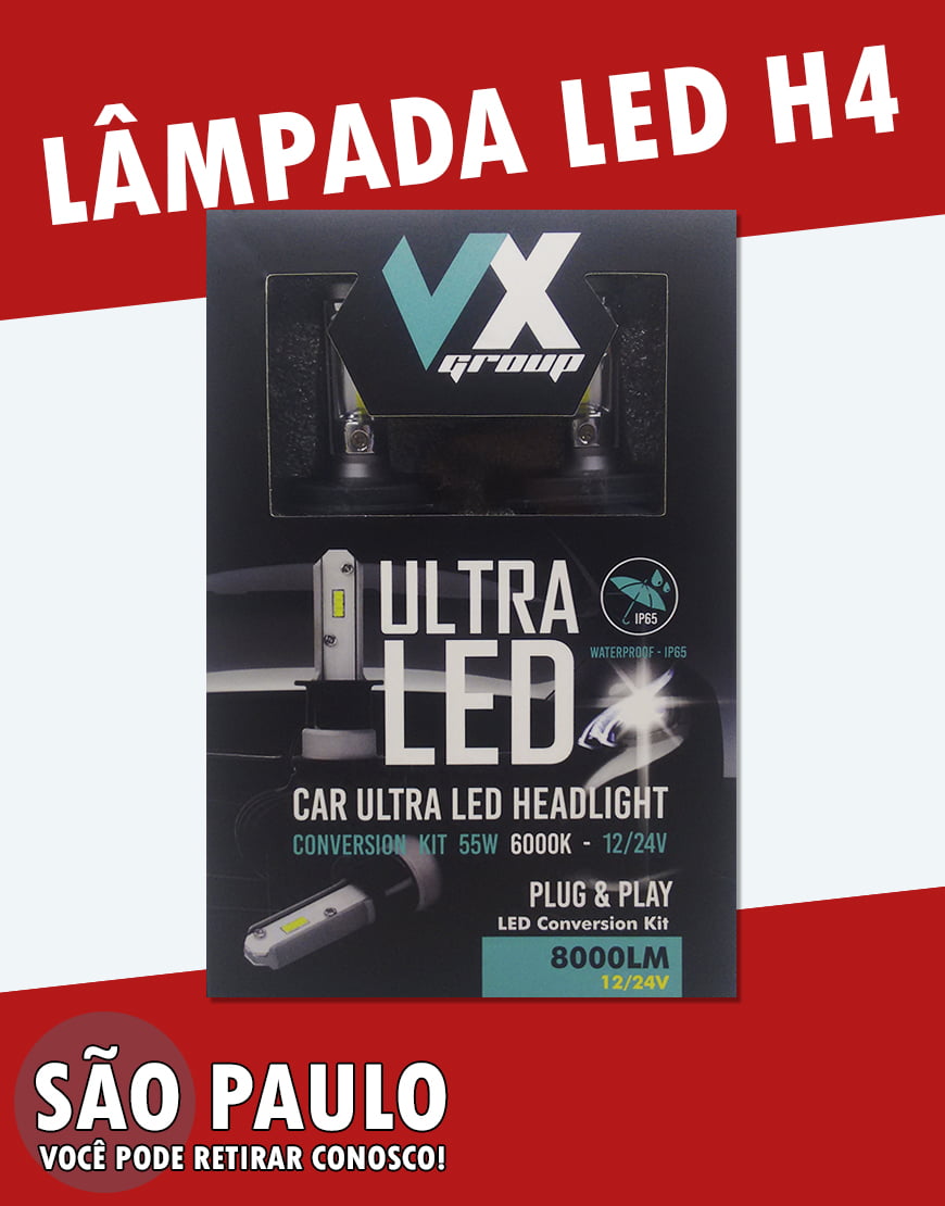 Lampada LED H4 6000k 8000LM HEAD LIGHT