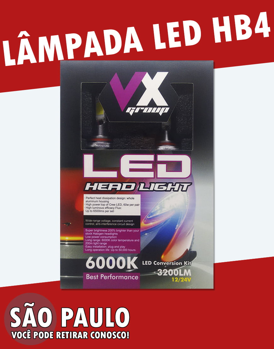 Lampada LED HB4 6000k 3200LM HEAD LIGHT