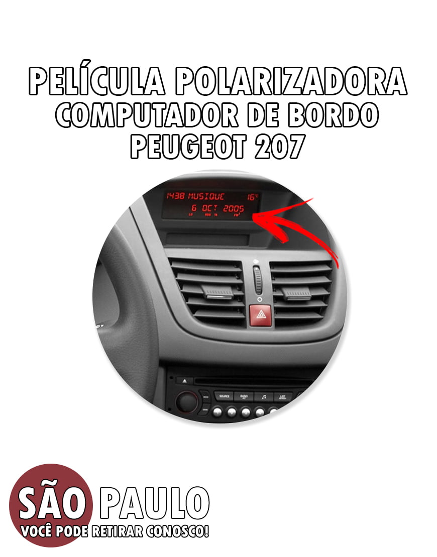 Película Polarizadora Computador De Bordo Peugeot 207