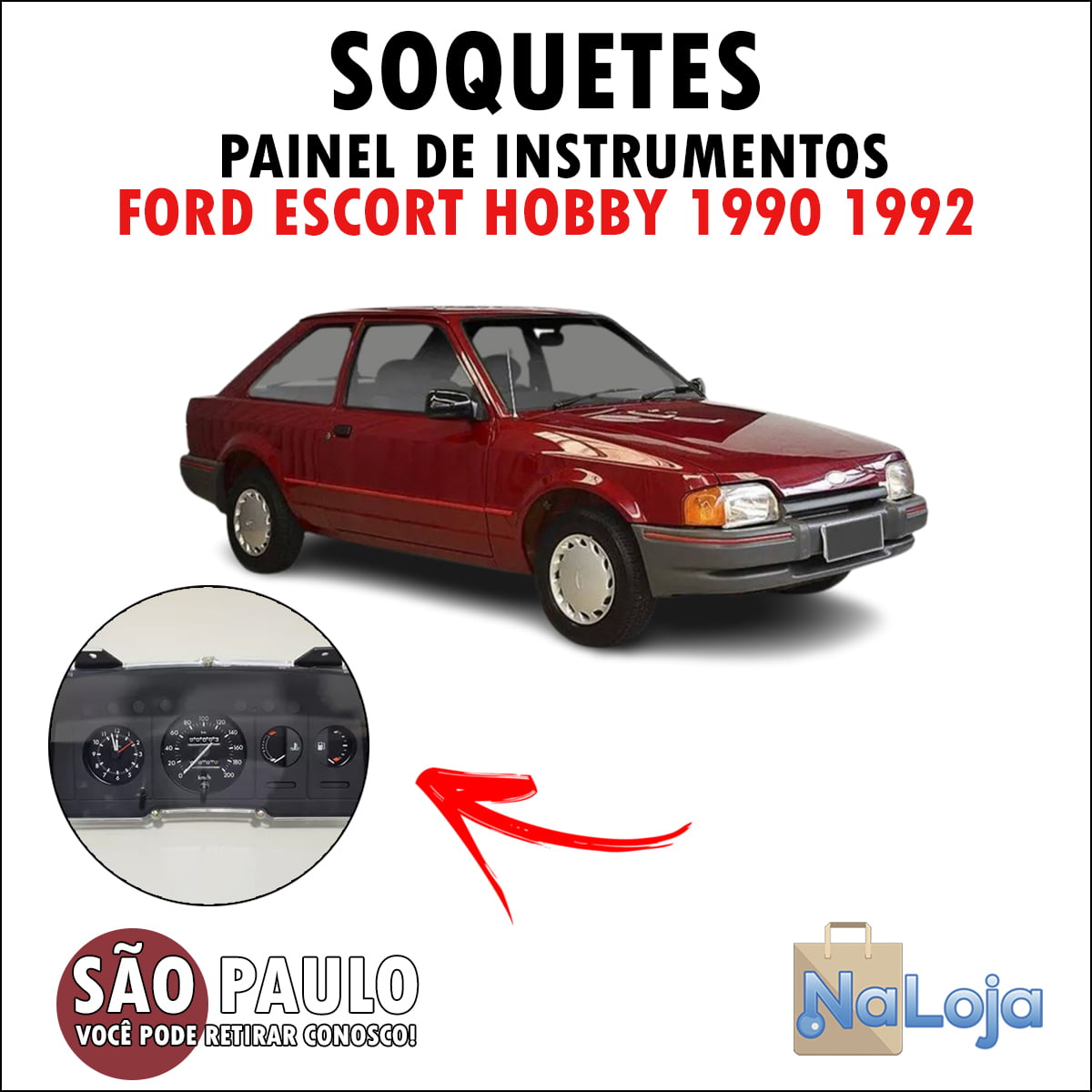 Soquetes Para Painel Instrumento Ford Escort Hobby 1990 1992