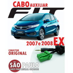 Cabo Auxiliar e Bluetooth Honda Fit Ex 2007 E 2008 Conector Original