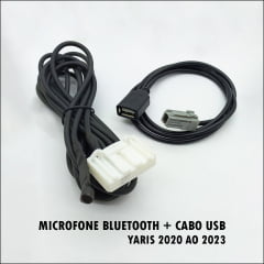 Microfone Bluetooth + Cabo Usb Multimídia Yaris 2020 Ao 2023