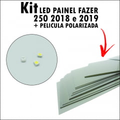 Kit Led Painel Fazer 250 2018 2019 e Pelicula Polarizadora