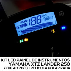 Kit LED Painel Yamaha Xtz Lander 250 2016 ao 2023 Com Pelicula Polarizada