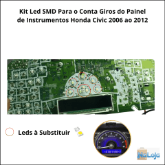 Kit Led SMD Para o Conta Giros do Painel New Civic 2006 Ao 2012