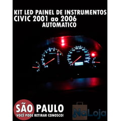 Kit Lâmpadas Led Painel De Instrumentos Civic 2001 Ao 2006