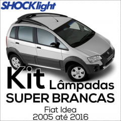 Kit Lâmpadas Super Brancas Fiat Idea 2005 ao 2016