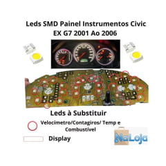 Kit Led Smd Painel Instrumentos Ar Civic Ex G7 2001 A 2006