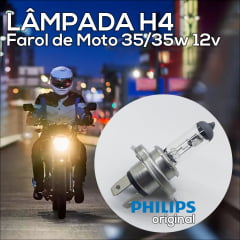 Lampada H4 35/35w 12v Philips para Farol de Moto