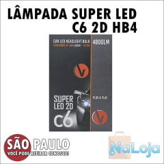 Lâmpada Super LED C6 2D HB4 6000k 4800LM