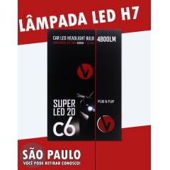 Lampada LED H7 6000k 4800LM C6 2D