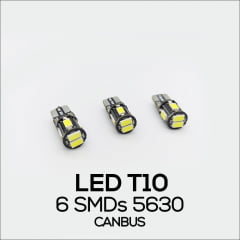 LÂMPADA LED T10 6 LEDS SMD 5630