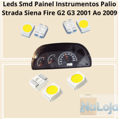 Leds Smd Painel Instrumentos Palio Strada Siena Fire G2 G3 2001 Ao 2009